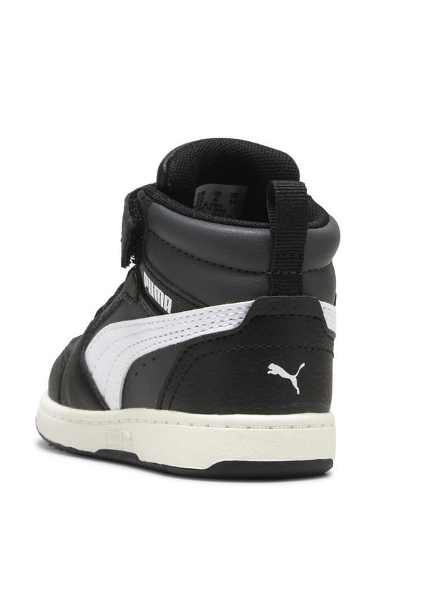 Puma - PUMA Rebound V6 Mid Toddlers' Sneakers PUMA Black White Dusky Gray. Kolor: czarny, szary, biały, wielokolorowy. Sport: turystyka piesza