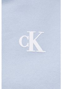 Calvin Klein Jeans bluza bawełniana J30J319705.PPYY męska z kapturem z nadrukiem. Typ kołnierza: kaptur. Kolor: niebieski. Materiał: bawełna. Wzór: nadruk #5