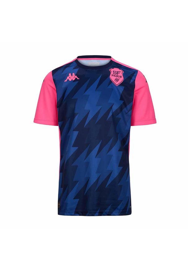 Kappa - Koszulka Stade Français Aboupre Pro 8 2024/25. Kolor: niebieski, różowy, wielokolorowy