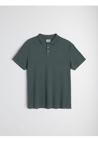 Sinsay - Bawełniana koszulka polo - zielony. Typ kołnierza: polo. Kolor: zielony. Materiał: bawełna