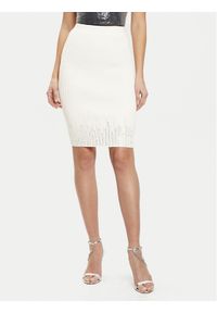 Guess Spódnica ołówkowa W5RD83 Z2Y50 Écru Slim Fit. Materiał: syntetyk