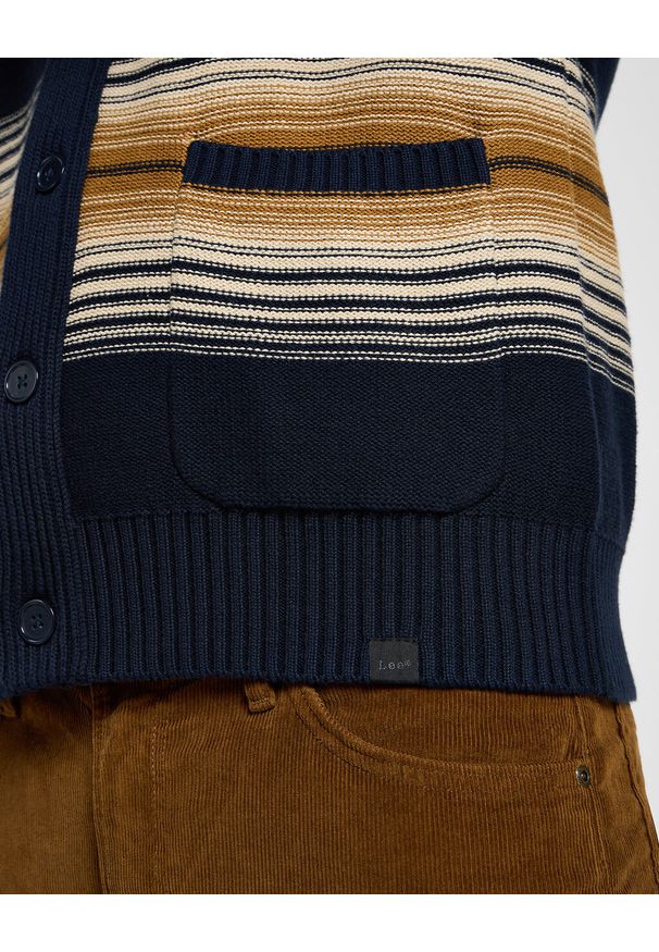 Lee - LEE MĘSKI SWETER FRONTIER CARDIGAN NAVY 112357966 LD47013678