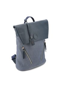 Plecak damski Rieker, połączenia materiału i skóry ekologicznej o nowoczesnej formie z klapą regulowanymi szelkami i praktycznymi kieszeniami zapinan. Kolor: niebieski. Materiał: materiał, skóra ekologiczna. Styl: casual, elegancki #4