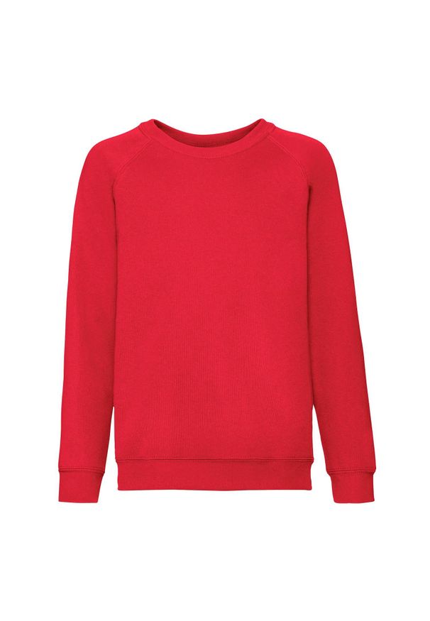 FRUIT OF THE LOOM - Bluza Dziecięca Classic Raglan. Kolor: czerwony. Długość rękawa: raglanowy rękaw. Sport: joga i pilates