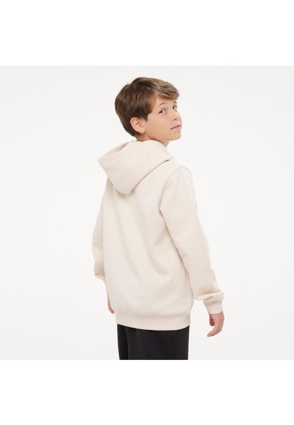 Bluza dziecięca Puma z kapturem. Typ kołnierza: kaptur. Kolor: beżowy. Materiał: materiał, bawełna. Sport: joga i pilates