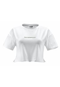 FELSENFEST - Crop-Top Damski Dont want your Beta. Okazja: na co dzień. Kolor: biały. Materiał: lycra, bawełna. Wzór: nadruk. Sezon: lato. Styl: casual #1