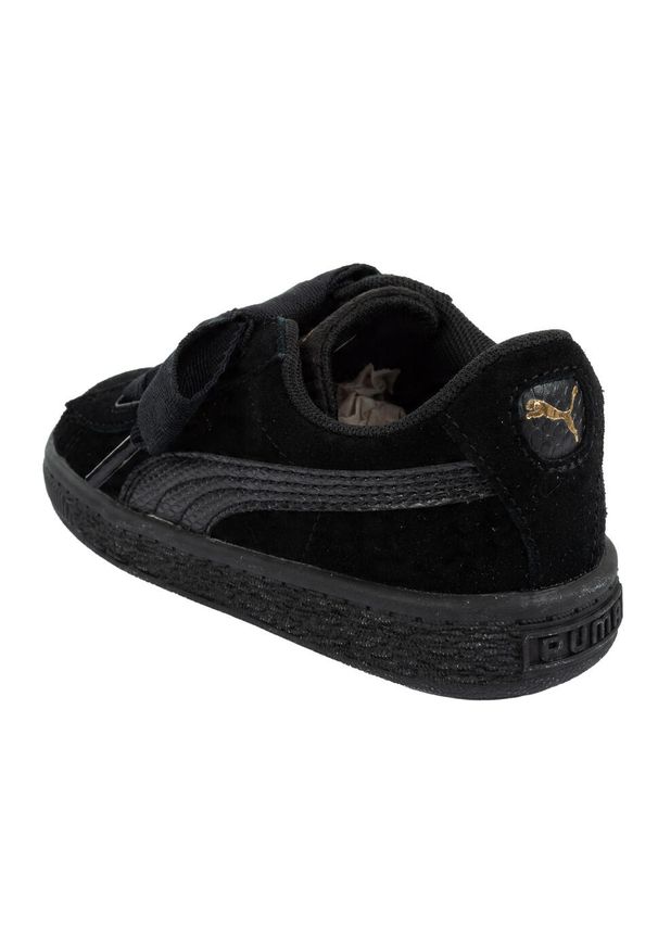 Puma - Dziecięce/niemowlęce Skórzane Buty Treningowe SNK Heart. Kolor: czarny. Materiał: skóra. Sport: turystyka piesza