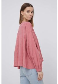 Wrangler koszula bawełniana damska kolor różowy relaxed. Kolor: różowy. Materiał: bawełna. Długość rękawa: długi rękaw. Długość: długie #2
