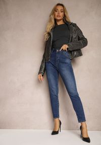 Renee - Niebieskie Jeansy z Bawełny Skinny High Waist Hazteria. Okazja: na spotkanie biznesowe, do pracy, na co dzień. Stan: podwyższony. Kolor: niebieski. Styl: biznesowy, elegancki, casual #1