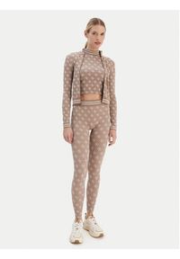 Guess Bluza V5BP08 K2000 Brązowy Slim Fit. Kolor: brązowy. Materiał: syntetyk #4