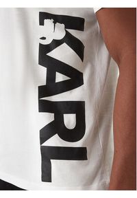 Karl Lagerfeld - KARL LAGERFELD T-Shirt A2M46038 Biały Regular Fit. Typ kołnierza: dekolt w karo. Kolor: biały. Materiał: bawełna #5