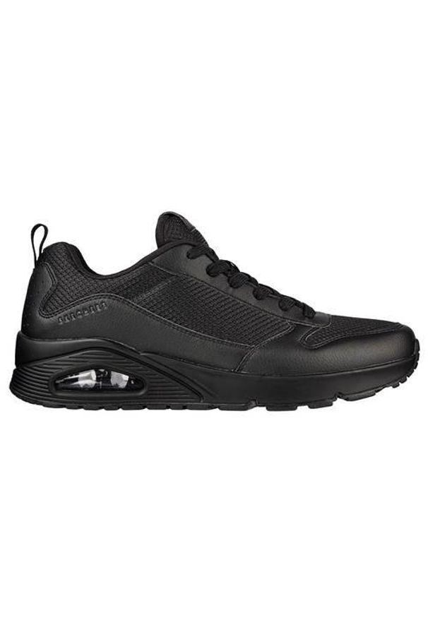 skechers - Buty do chodzenia męskie Skechers Uno Fastime. Zapięcie: sznurówki. Kolor: czarny. Materiał: materiał, syntetyk. Szerokość cholewki: normalna. Sport: turystyka piesza