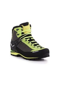 Buty trekkingowe męskie Salewa MS Crow Gtx. Wysokość cholewki: za kostkę. Zapięcie: sznurówki. Kolor: żółty, wielokolorowy, czarny, szary. Materiał: materiał, syntetyk, tkanina. Szerokość cholewki: normalna