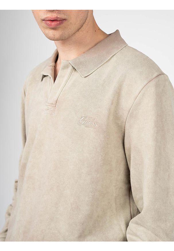Guess Bluza "Polo Collar" | M2GQ09KB4N1 | Mężczyzna | Beżowy. Okazja: na co dzień. Typ kołnierza: polo. Kolor: beżowy. Materiał: poliester, bawełna. Styl: casual