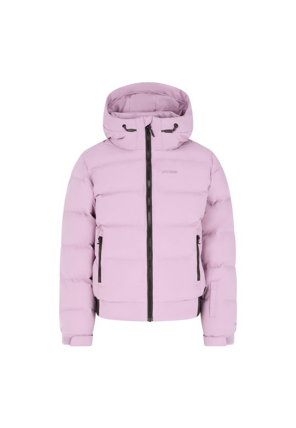 Kurtka z kapturem dla dziewczynki Protest Eliny. Typ kołnierza: kaptur. Kolor: fioletowy. Materiał: puch. Sezon: zima. Sport: narciarstwo