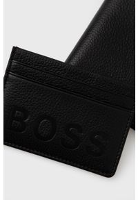 BOSS - Boss Portfel i etui na karty skórzane męski kolor czarny. Kolor: czarny. Materiał: skóra
