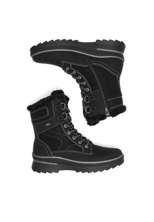 Remonte Botki D2B73-02 Czarny. Kolor: czarny. Materiał: skóra