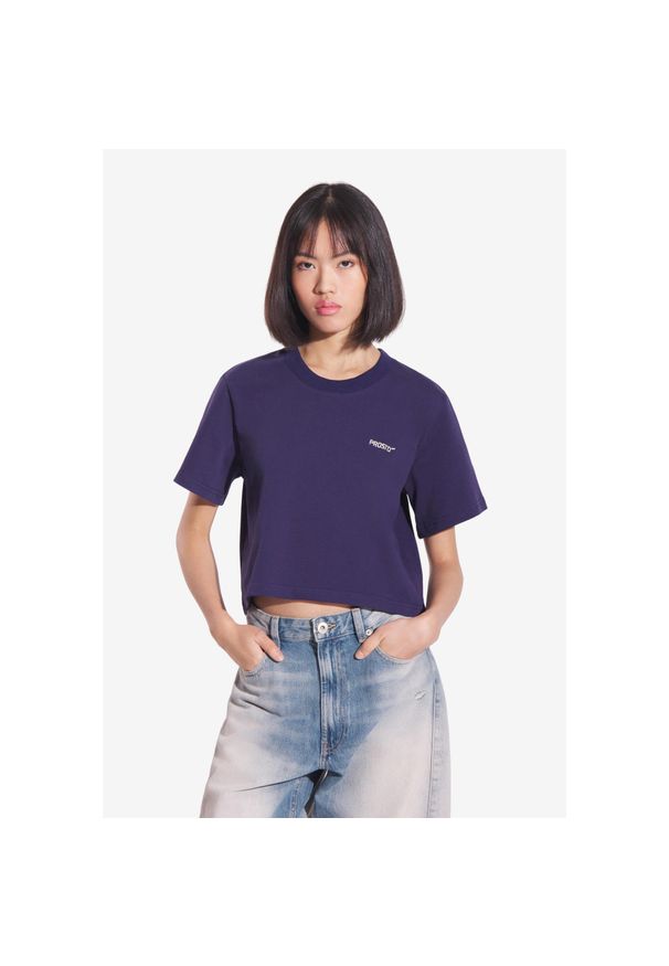 Koszulka sportowa damska Prosto Heavyweight z krótkim rękawem. Kolor: niebieski. Długość rękawa: krótki rękaw. Długość: krótkie