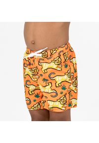 Decathlon - Spodenki surfingowe dla dzieci Olaian 100 Tiger. Kolor: pomarańczowy. Materiał: poliester, materiał. Długość: krótkie #1