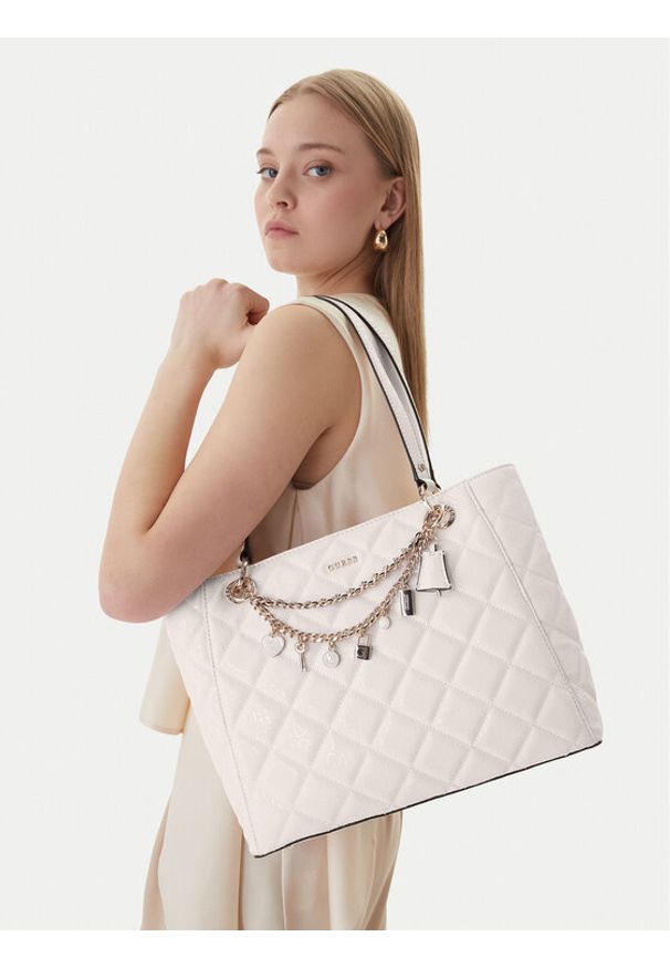 Guess Torebka Libby HWGG99 12250 Biały. Kolor: biały. Materiał: skórzane