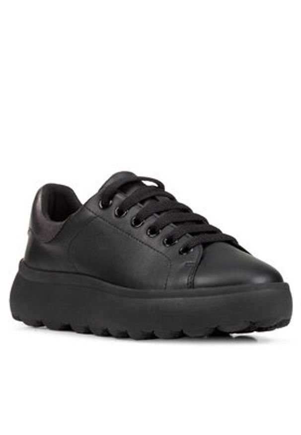 Geox Sneakersy D Spherica EC4.1 D45TCD 085NF C9B1G Czarny. Kolor: czarny. Materiał: skóra