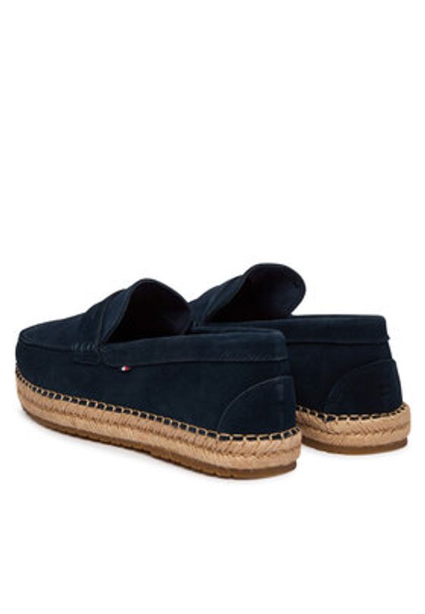 TOMMY HILFIGER - Tommy Hilfiger Espadryle Flexible Hilfiger Sde Espadrille FM0FM05794 Granatowy. Kolor: niebieski. Materiał: zamsz, skóra