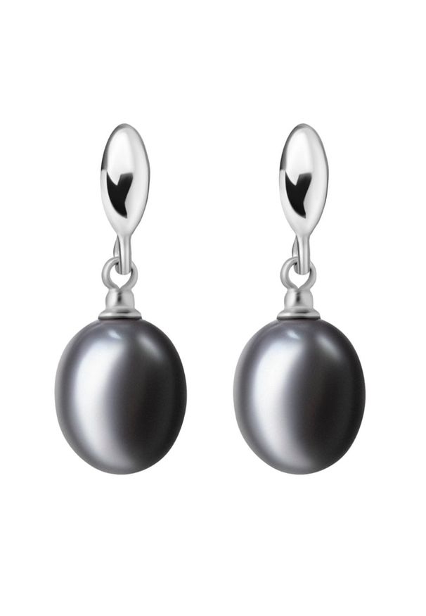 Braccatta - ALICE Nero S wiszące srebrne kolczyki naturalne perły czarne. Materiał: srebrne. Kolor: czarny, srebrny, wielokolorowy. Kamień szlachetny: perła