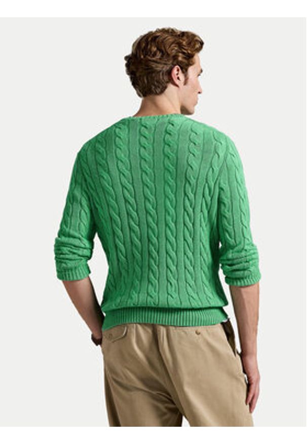 Polo Ralph Lauren Sweter 710775885523 Zielony Regular Fit. Typ kołnierza: polo. Kolor: zielony. Materiał: bawełna