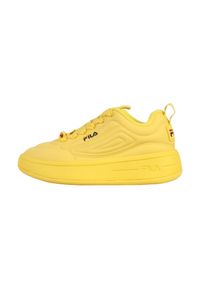 Fila - Buty sportowe Sneakersy damskie, Superbubble Wmn. Kolor: żółty. Materiał: guma, materiał, syntetyk. Sport: turystyka piesza