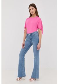 Silvian Heach t-shirt bawełniany damska kolor różowy. Kolor: różowy. Materiał: bawełna. Wzór: gładki #4