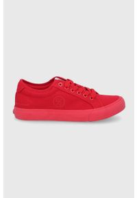 Cross Jeans tenisówki damskie kolor czerwony. Nosek buta: okrągły. Zapięcie: sznurówki. Kolor: czerwony. Materiał: guma #1