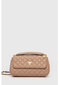 Guess torebka kolor beżowy. Kolor: beżowy. Materiał: pikowane. Rodzaj torebki: na ramię