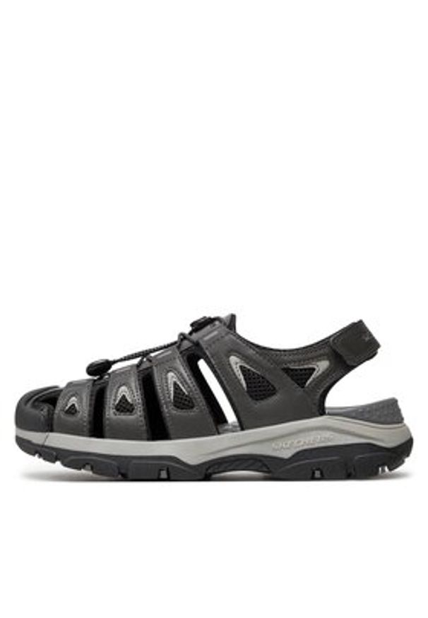 skechers - Skechers Sandały Tresmen-Outseen 204111/GRY Szary. Kolor: szary. Materiał: skóra