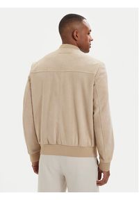 Karl Lagerfeld - KARL LAGERFELD Kurtka skórzana 555011 562411 Beżowy Regular Fit. Typ kołnierza: dekolt w karo. Kolor: beżowy. Materiał: skóra #5