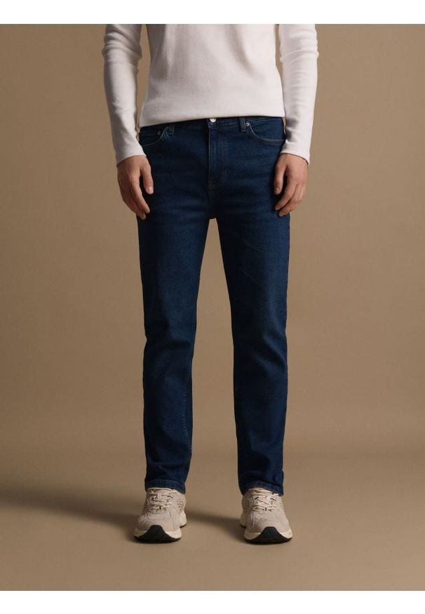 Reserved - Jeansy slim fit - granatowy. Kolor: niebieski