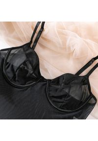Intica - Body transparentne z usztywnieniem na specjalne okazje Cella. Kolor: czarny. Materiał: materiał #2