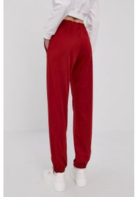 Champion Spodnie 112311 damskie kolor bordowy gładkie. Kolor: czerwony. Wzór: gładki #4
