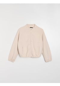 Sinsay - Bluza bomberka z domieszką wiskozy soft touch - beżowy. Kolor: beżowy. Materiał: wiskoza #1