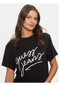 Guess Jeans T-Shirt W4BI54 K8HM0 Czarny Boxy Fit. Kolor: czarny. Materiał: bawełna