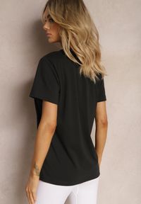 Renee - Czarna Koszulka z Bawełny o Fasonie T-shirt Lormarka. Okazja: na co dzień. Kolor: czarny. Materiał: bawełna. Styl: casual, klasyczny #2