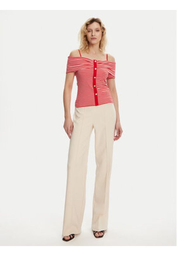 Morgan Bluzka 241-DROPEZ Czerwony Slim Fit. Kolor: czerwony. Materiał: syntetyk