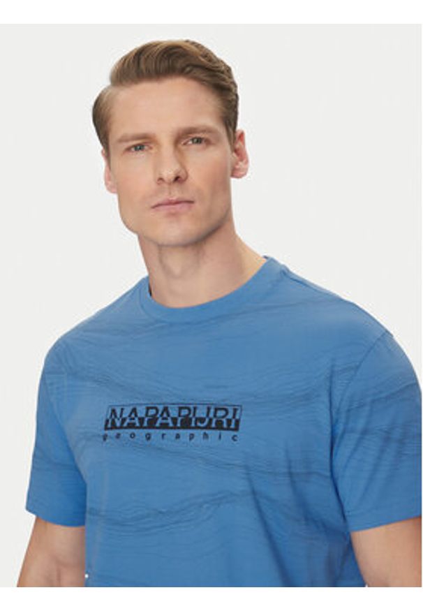 Napapijri T-Shirt B-Cellini NP0A4ILS Niebieski Regular Fit. Kolor: niebieski. Materiał: bawełna