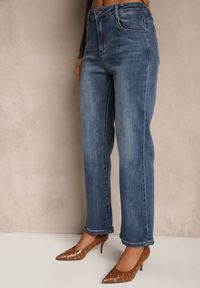 Renee - Niebieskie Proste Jeansy Regular Waist Fesalira. Okazja: na co dzień. Kolor: niebieski. Styl: klasyczny, casual