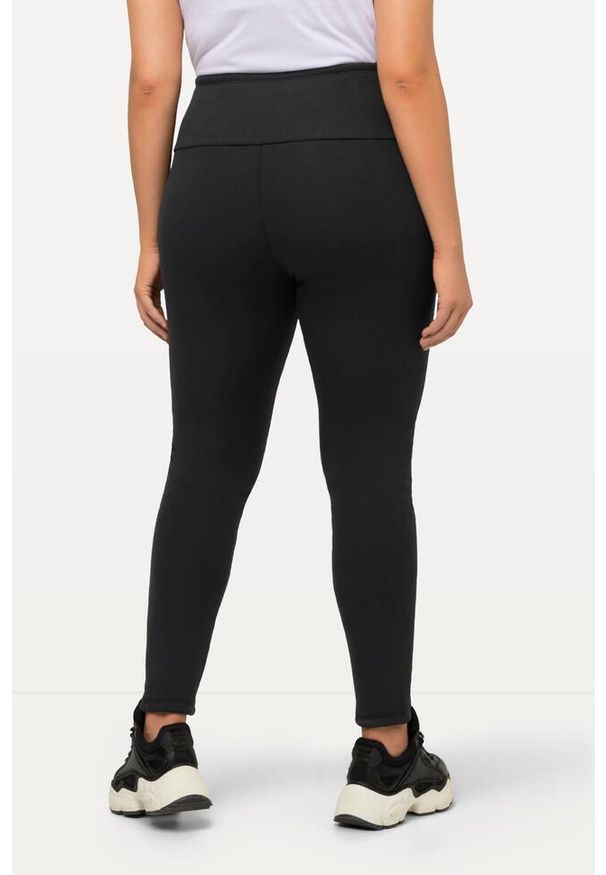 ULLA POPKEN - Damskie Legginsy sztuczne futerko od wewnątrz bardzo ciepłe wysoki stan. Stan: podwyższony. Kolekcja: plus size. Kolor: czarny. Materiał: bawełna, elastan, poliester, materiał. Sport: turystyka piesza