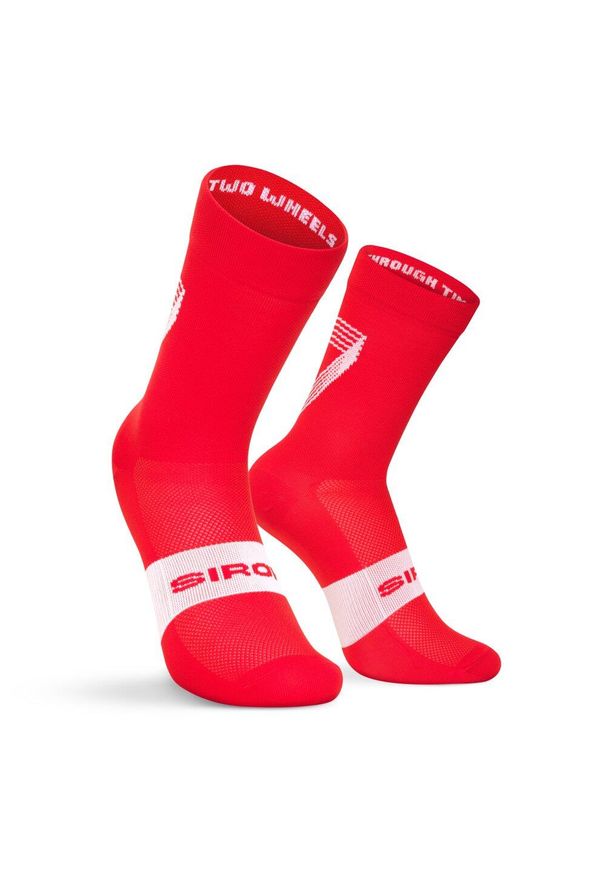 SIROKO - Skarpetki rowerowe Club Atlético Osasuna x Siroko Siroko OS S1 Valiente Red. Kolor: czerwony. Sport: kolarstwo