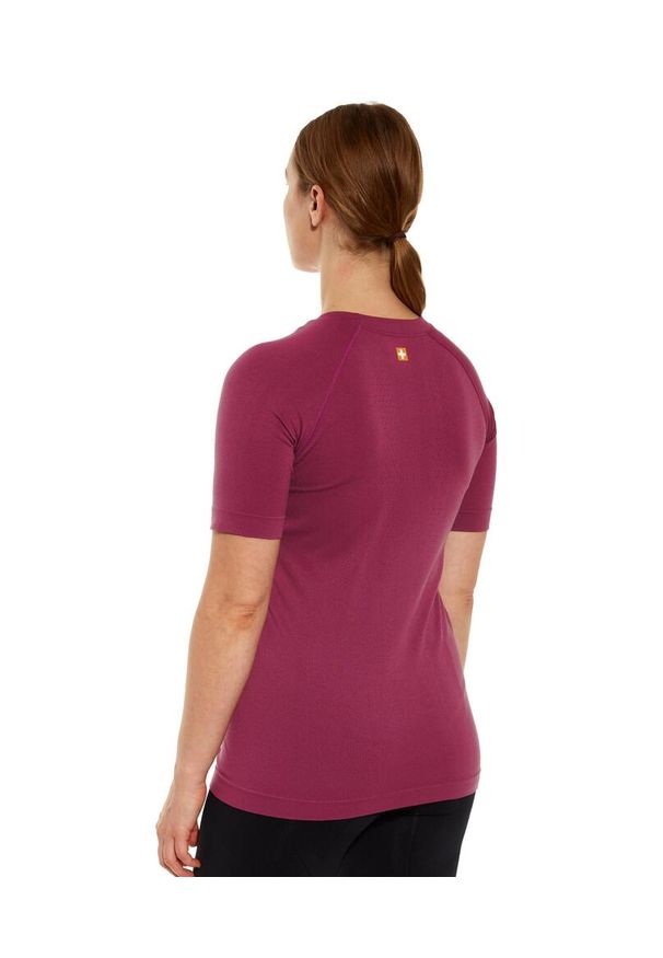 Koszulka turystyczna z krótkim rękawem damska Brubeck Dynamic. Kolor: fioletowy. Materiał: poliester, poliamid. Długość rękawa: krótki rękaw. Długość: krótkie. Sport: turystyka piesza