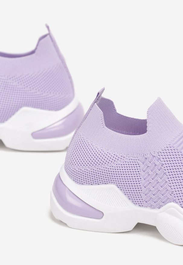 Born2be - Fioletowe Buty Sportowe z Elastyczną Cholewką na Grubej Podeszwie Ilhena. Okazja: na co dzień. Kolor: fioletowy. Szerokość cholewki: normalna. Sport: fitness
