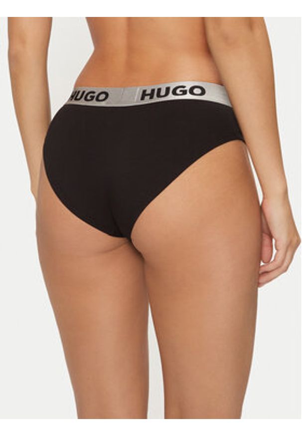 Hugo Figi klasyczne Sporty Logo 50480165 Czarny. Kolor: czarny. Materiał: bawełna