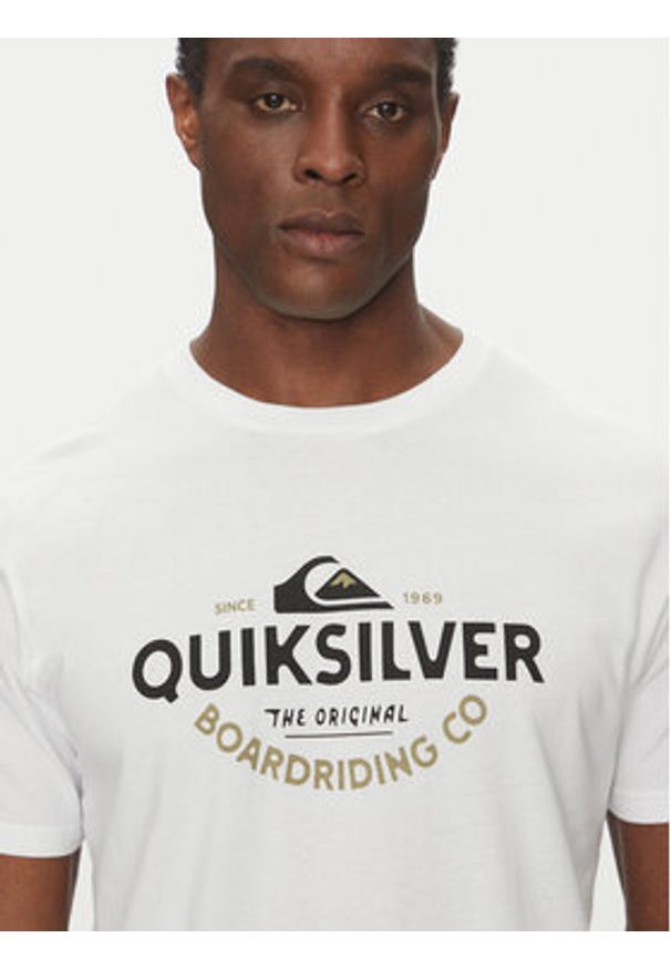 Quiksilver T-Shirt EQYZT08064 Biały Regular Fit. Kolor: biały. Materiał: bawełna