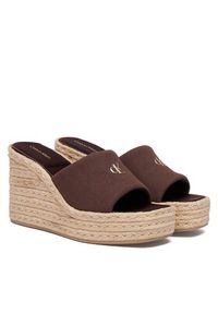Calvin Klein Espadryle Wedge Espad 70 Canvas Mg HW0HW03282 Brązowy. Kolor: brązowy. Materiał: materiał #4